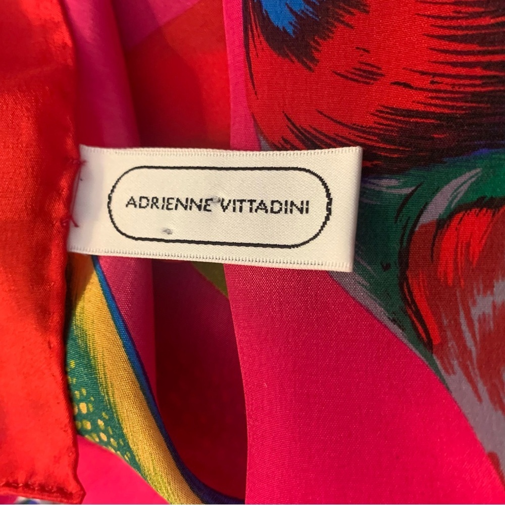 ADRIENNE VITTADINI Vintage
Designer Silk Scarf, Colorful Print, 36” square - Picture 5 of 6
